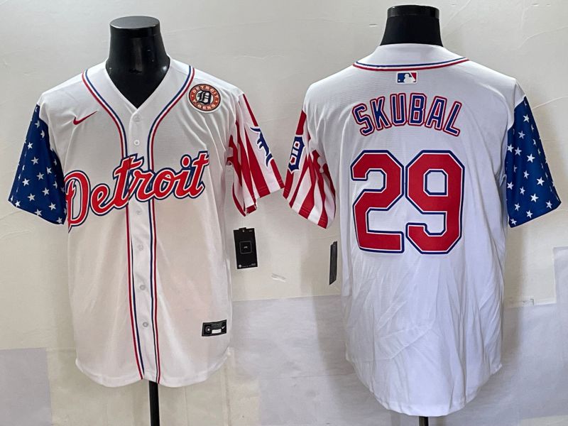 Men Detroit Tigers #29 Skubal White a generation of national flags Jointly Name 2025 Nike MLB Jersey style 4